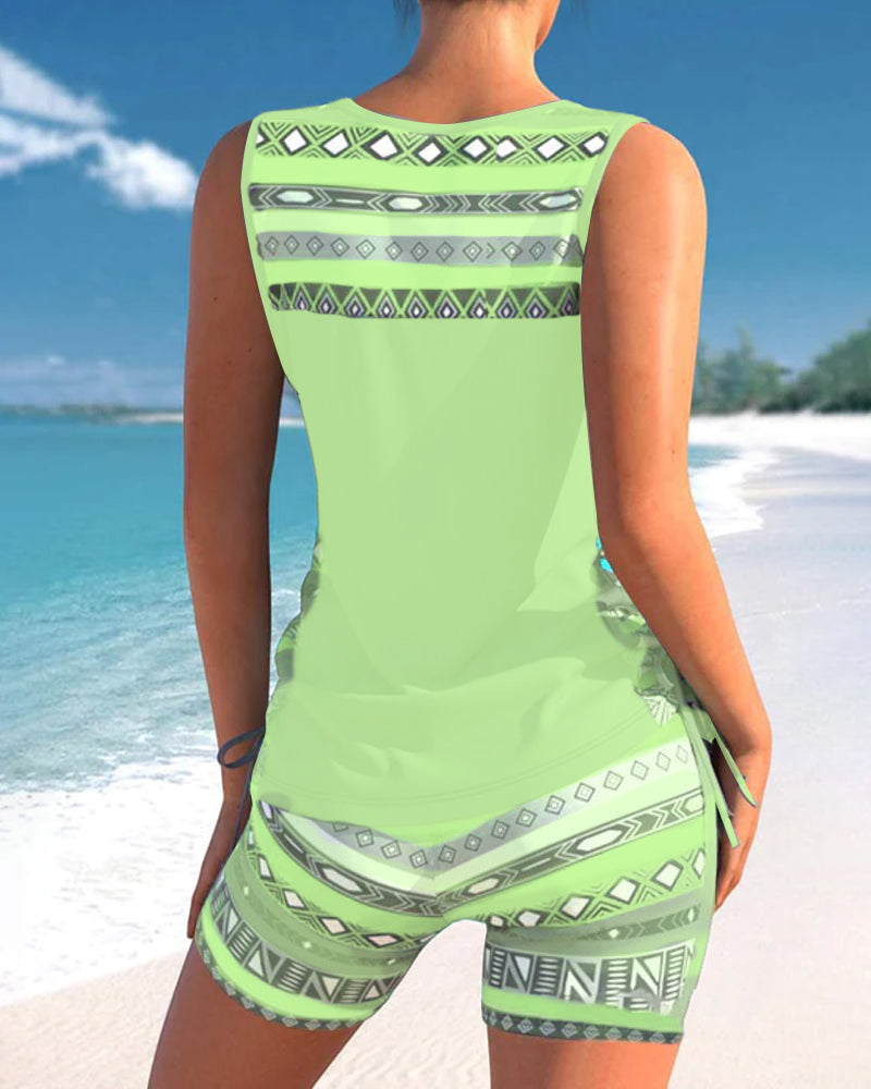 Márcia - Tankini con estampado geométrico