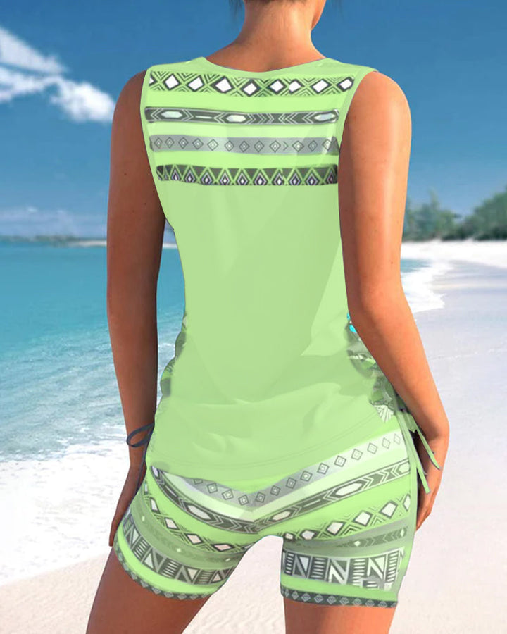 Márcia - Tankini con estampado geométrico