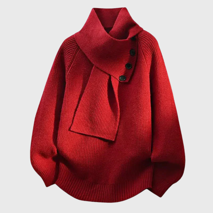Elisa | Sweater Elegante con Cuello Bufanda