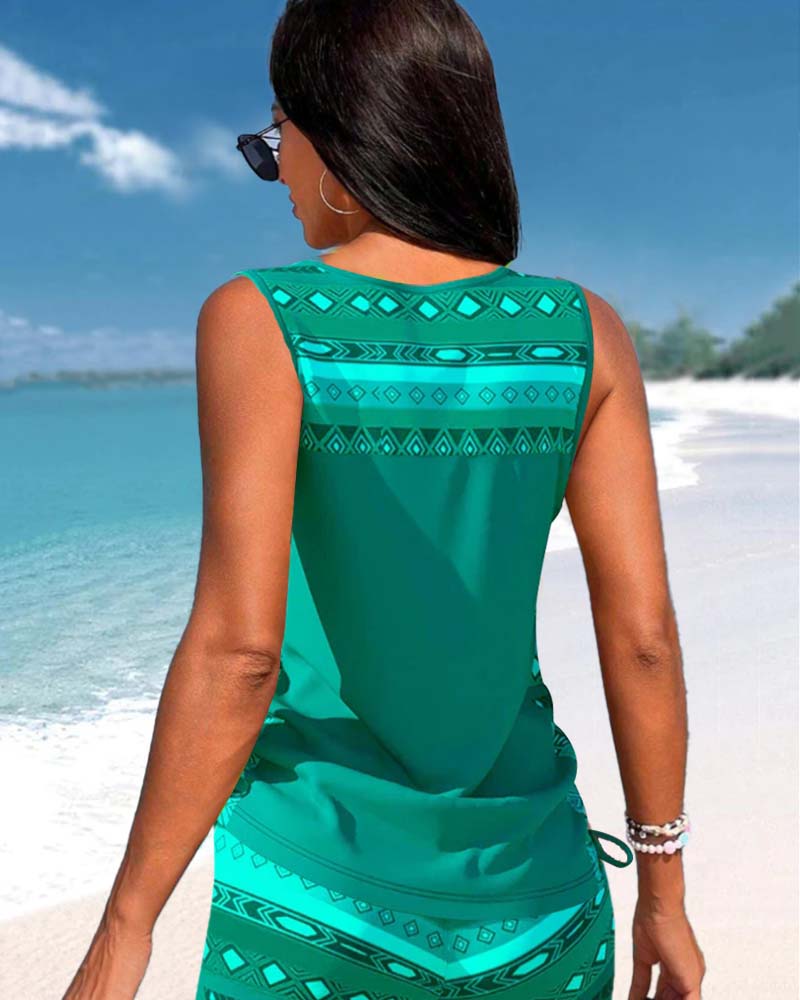 Márcia - Tankini con estampado geométrico