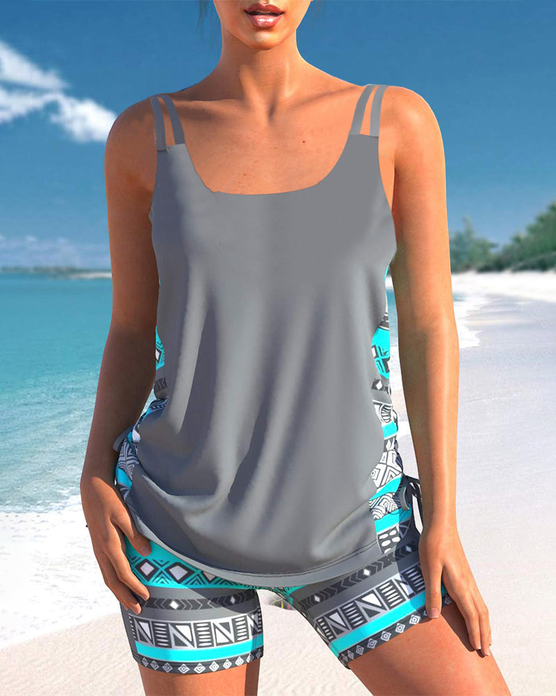 Márcia - Tankini con estampado geométrico