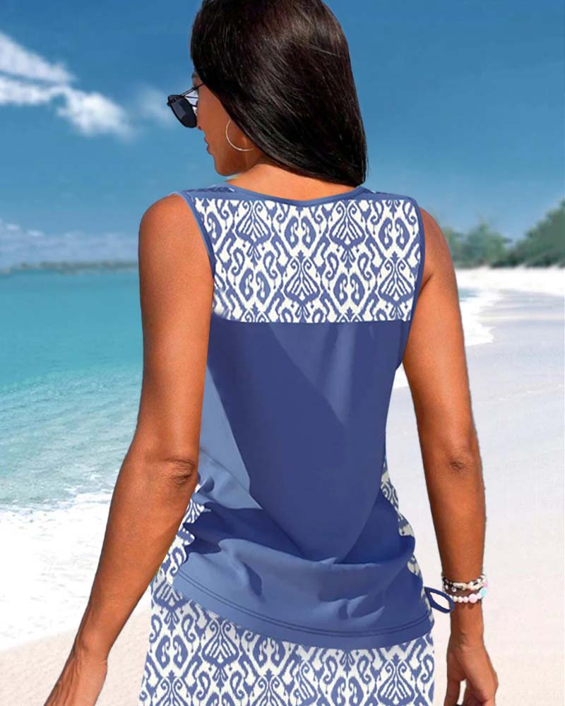 Márcia - Tankini con estampado geométrico