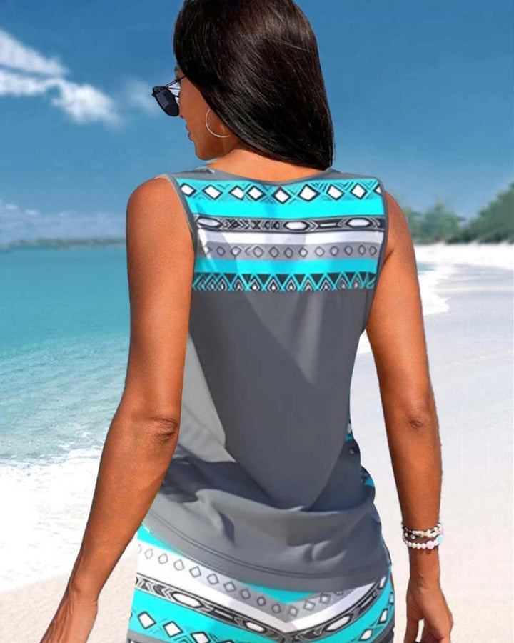 Márcia - Tankini con estampado geométrico