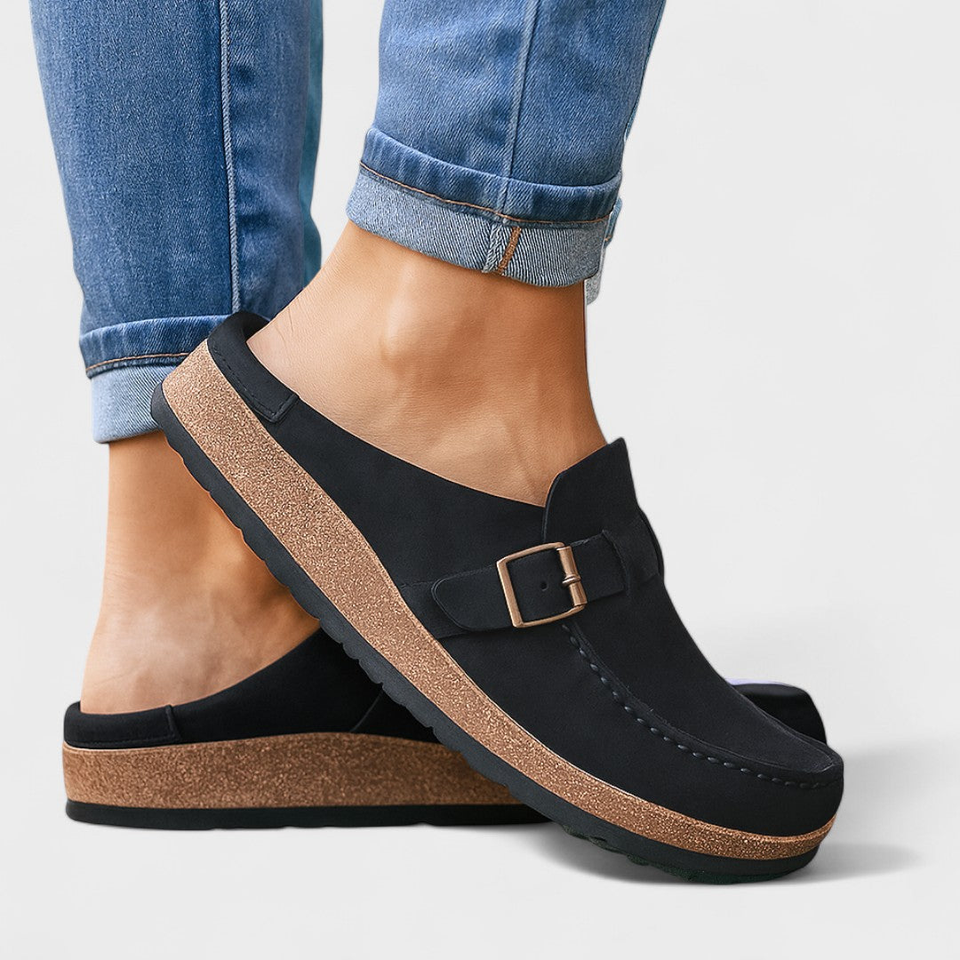Inês - Mocasines de Ante con Hebilla
