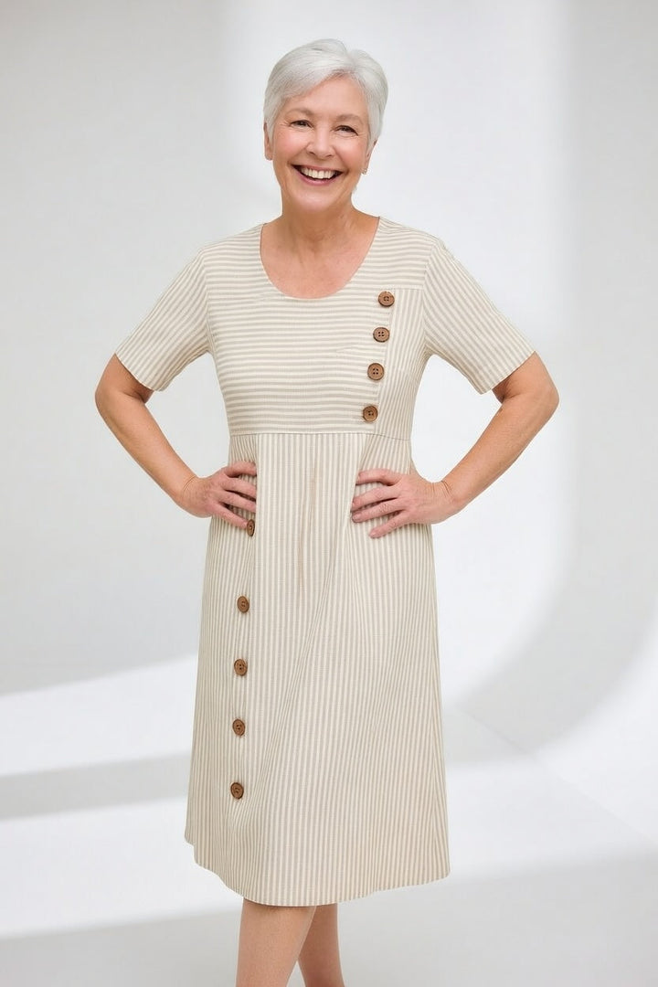 Linéora™ — Vestido de rayas fluido con encanto veraniego