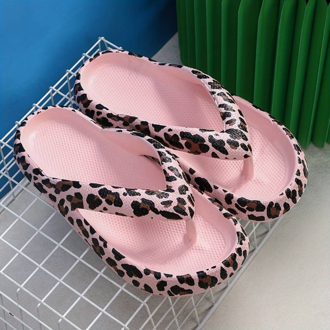 CHANCLAS ERGONÓMICAS PARA PLAYA Y RELAX MOTEADA