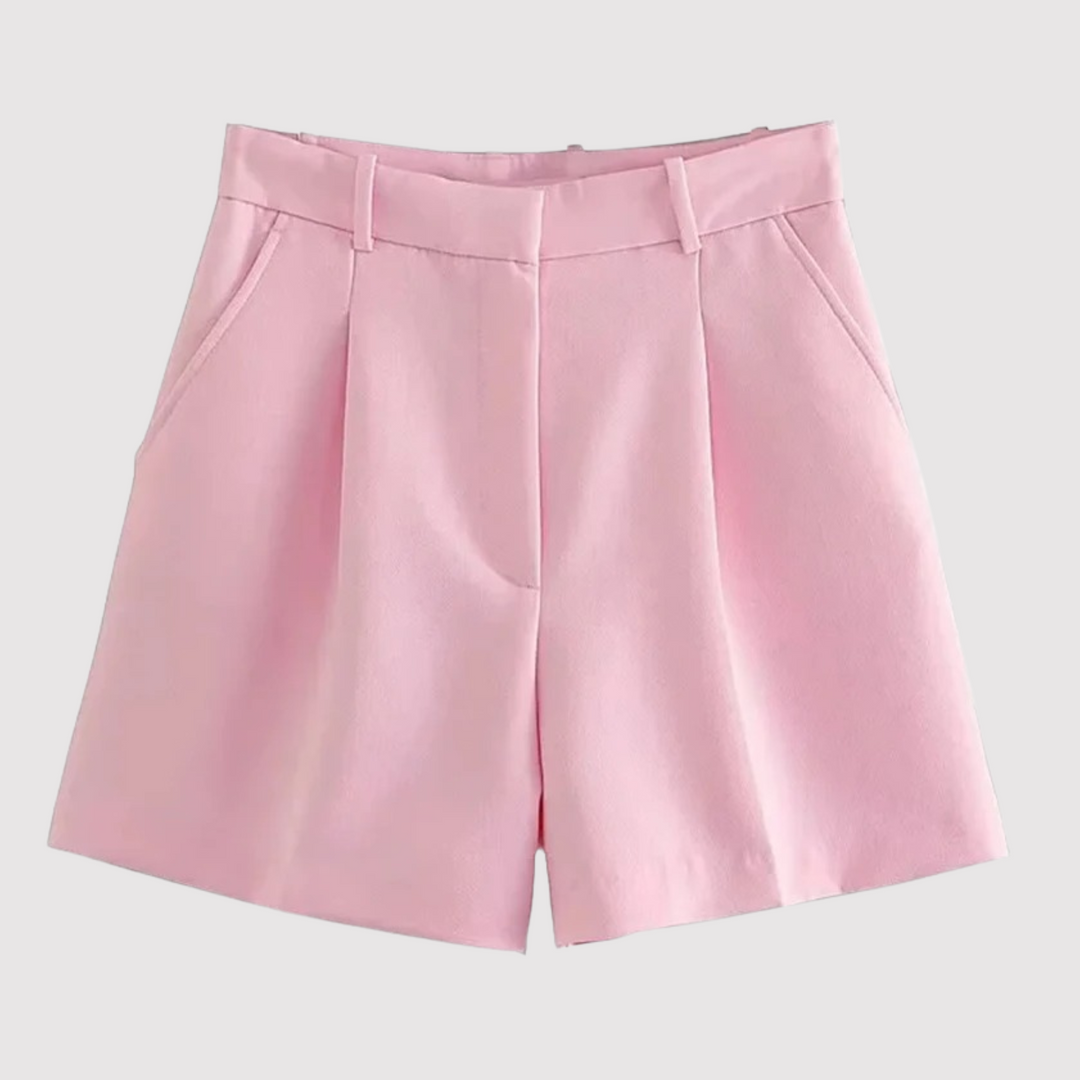Pantalón Corto Rosa de Corte Clásico