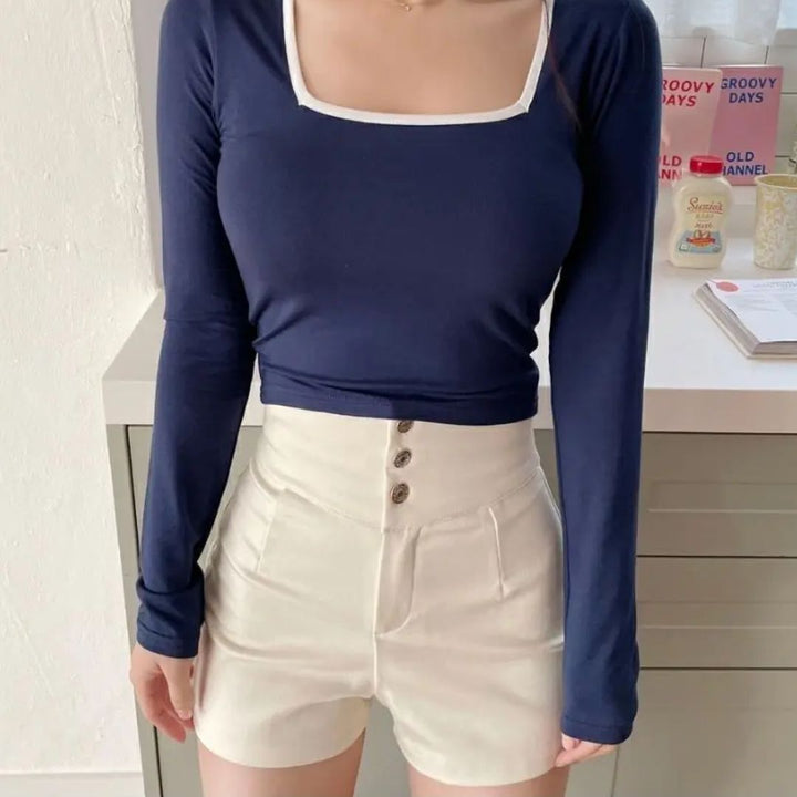 Pantalón Corto Crudo con Doble Botón