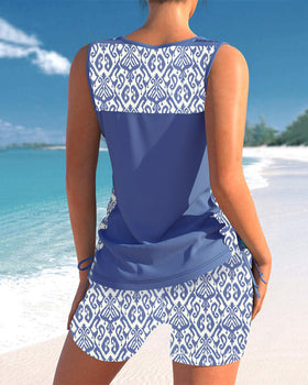 Márcia - Tankini con estampado geométrico