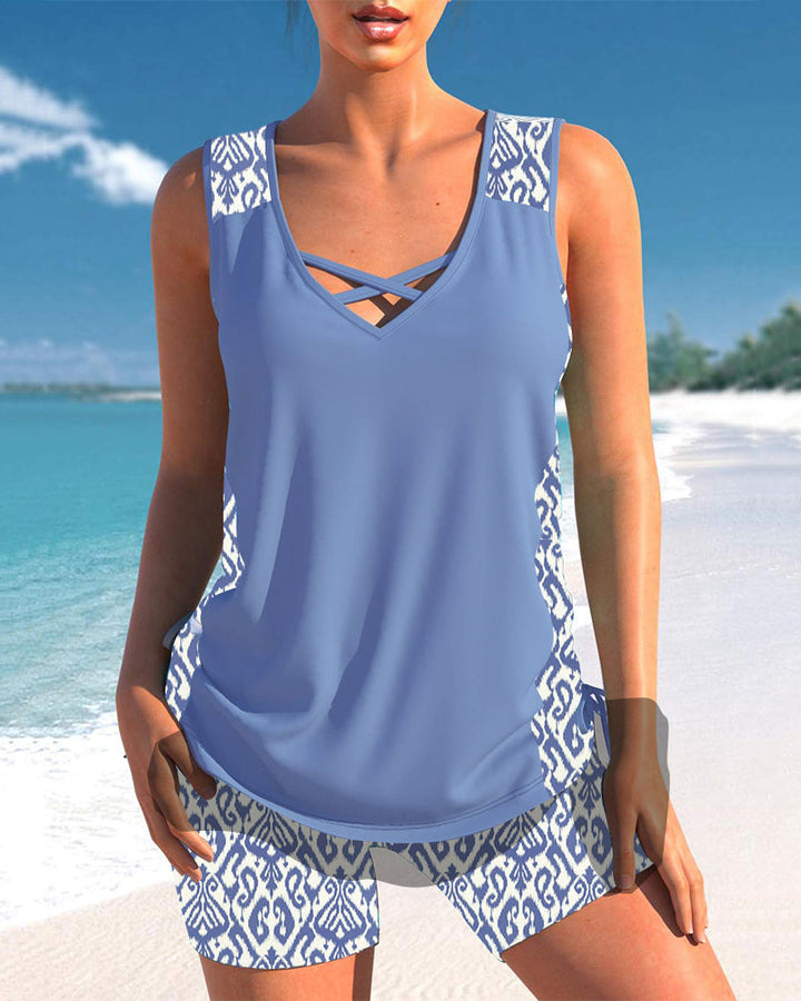 Márcia - Tankini con estampado geométrico