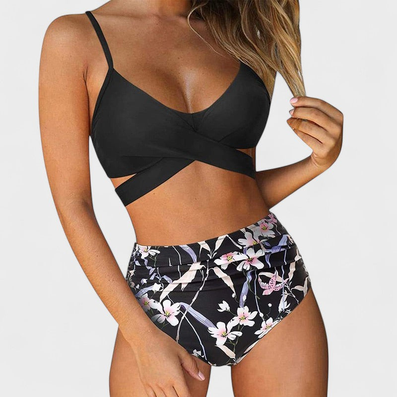 Marta - Bikini de Cintura Alta Estilo Verano