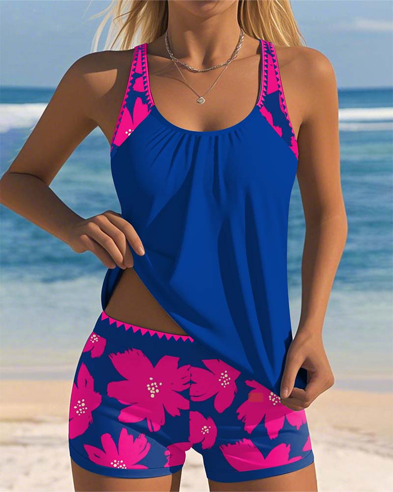 Mariana - Tankini sin mangas con escote en U