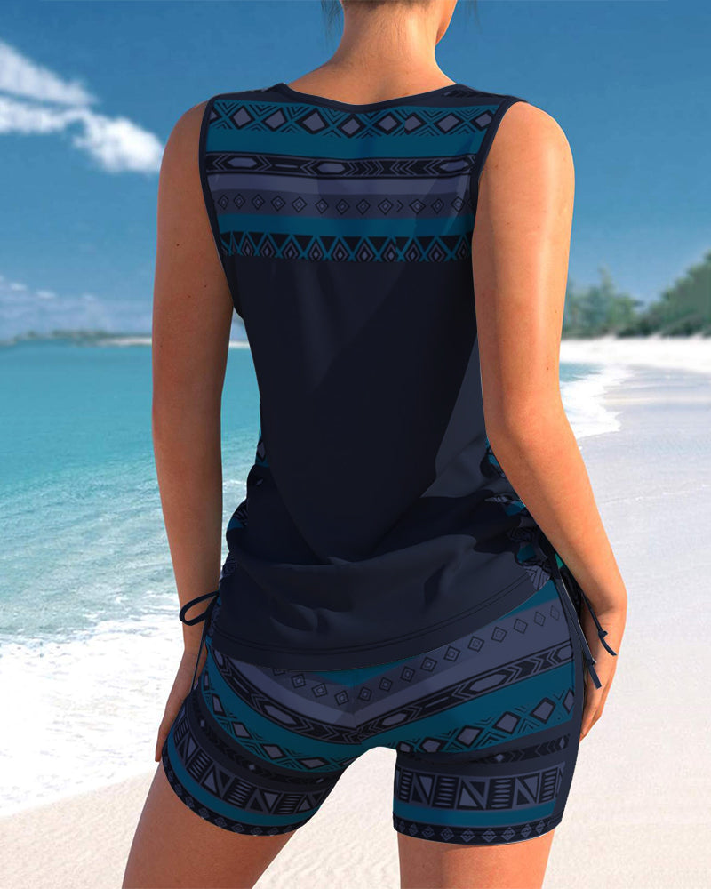 Márcia - Tankini con estampado geométrico