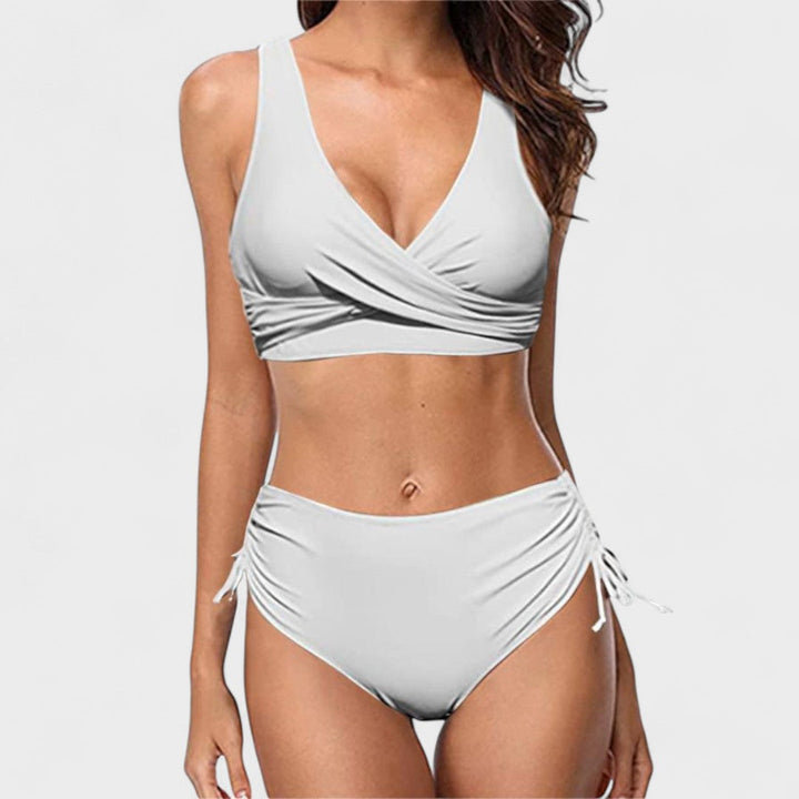 Helena - Bikini de Cintura Alta con Top Cruzado